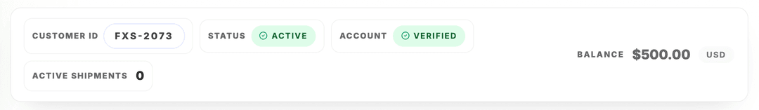 Fleet X Manage account and shipment workspace