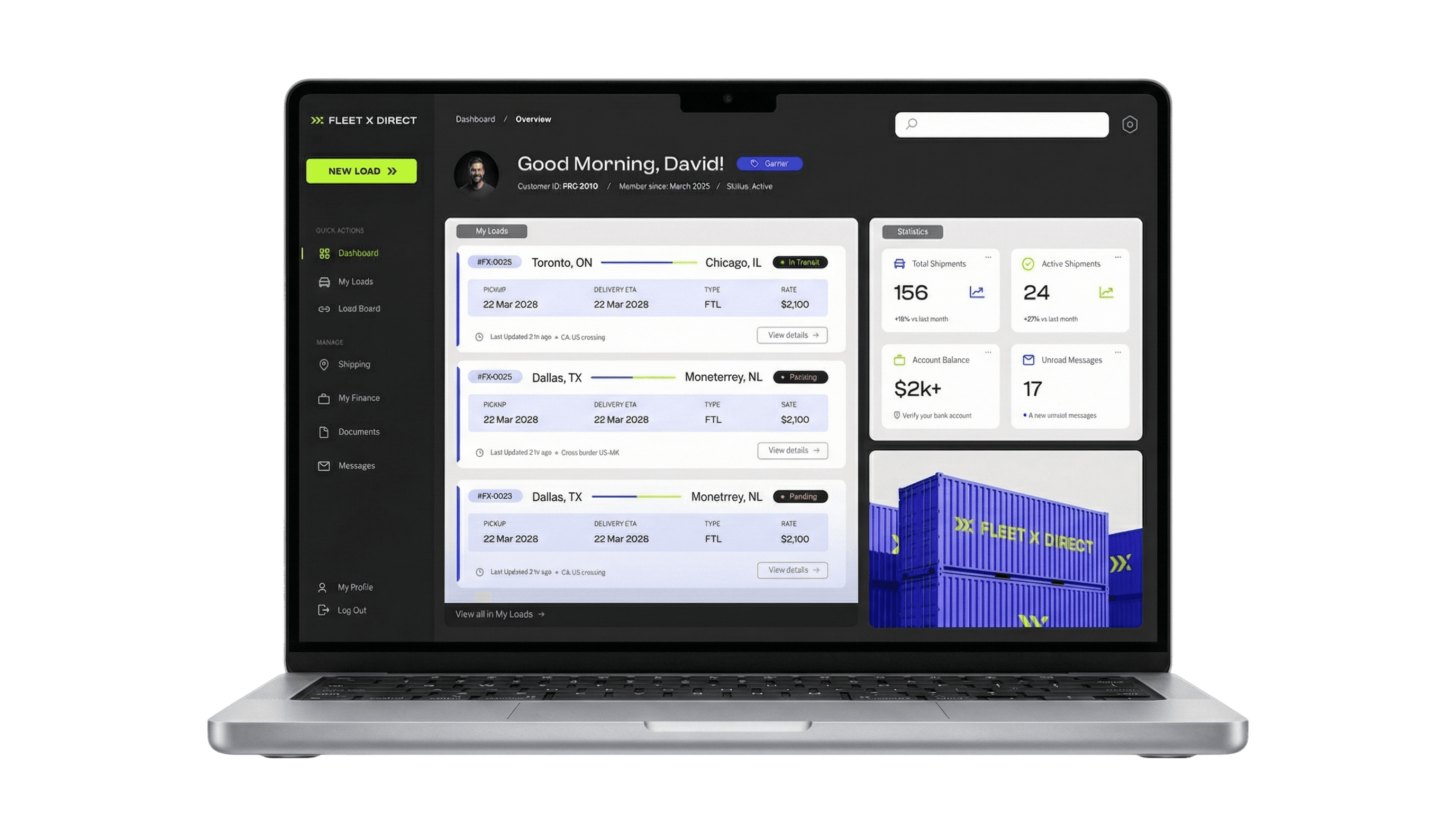 Fleet X Manage Smart Board dashboard preview