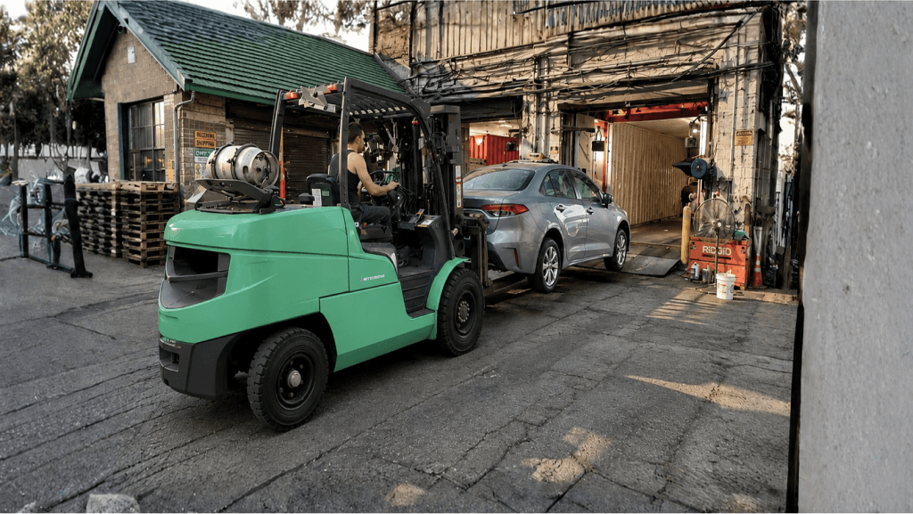 Vehicle being loaded for transport