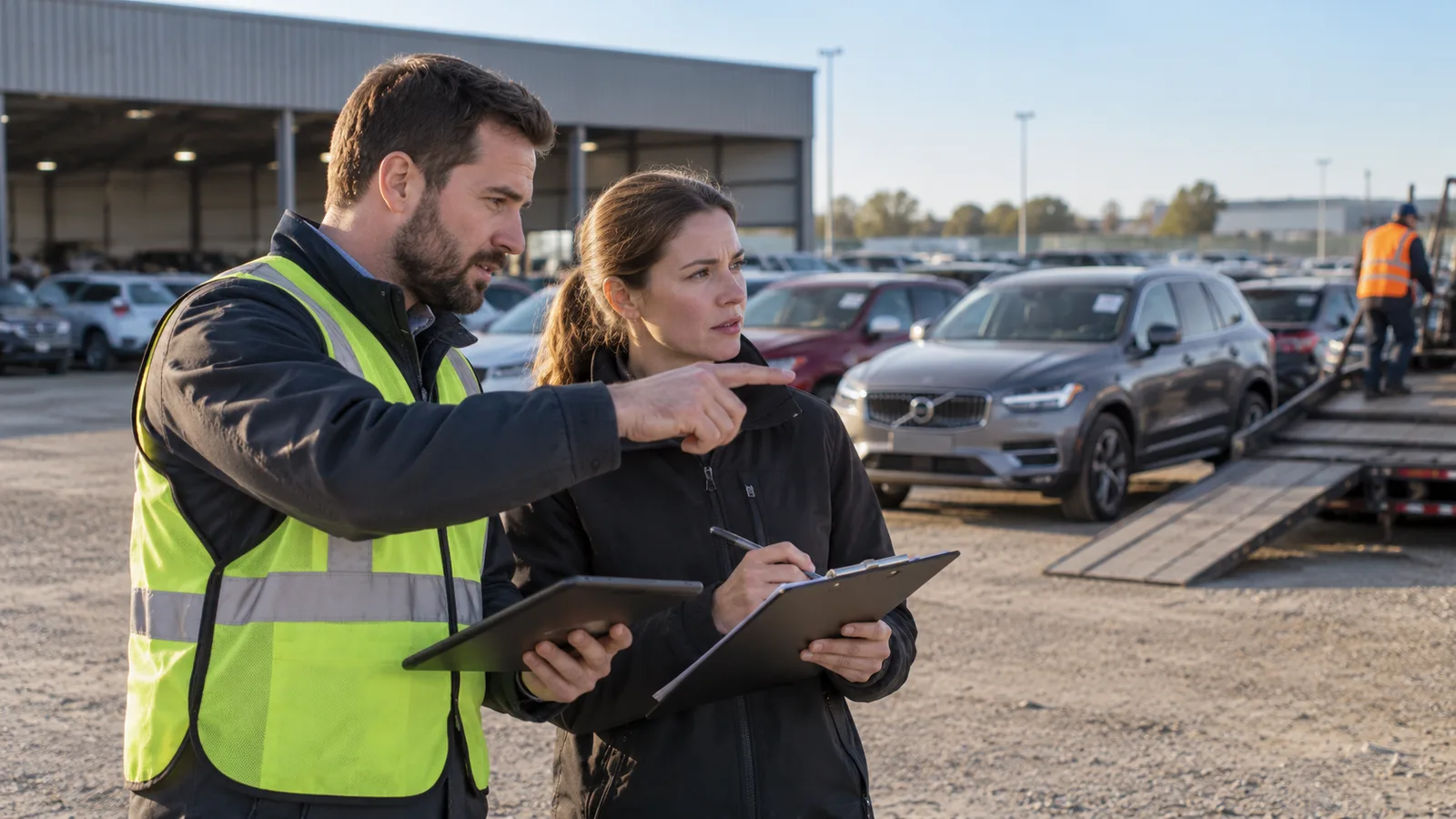 Editorial illustration: Auction Offsite Pickup: Confirm Where the Vehicle Actually Sits