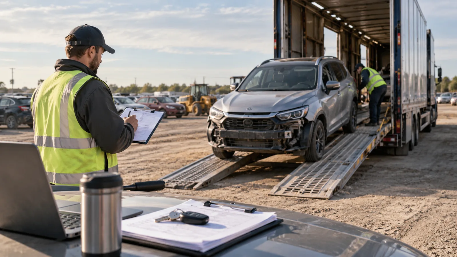 Editorial illustration: Auction Vehicle Pickup Checklist: From Payment to Loading