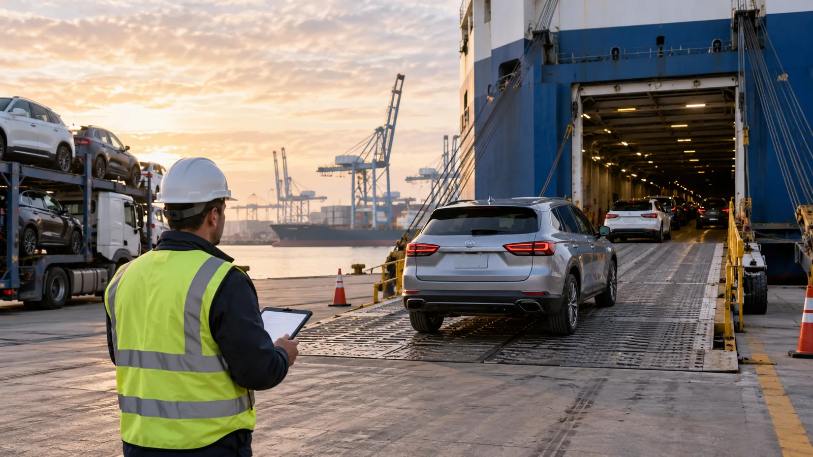 Editorial illustration: Auction Vehicle Shipping Timeline: Track Decisions and Milestones