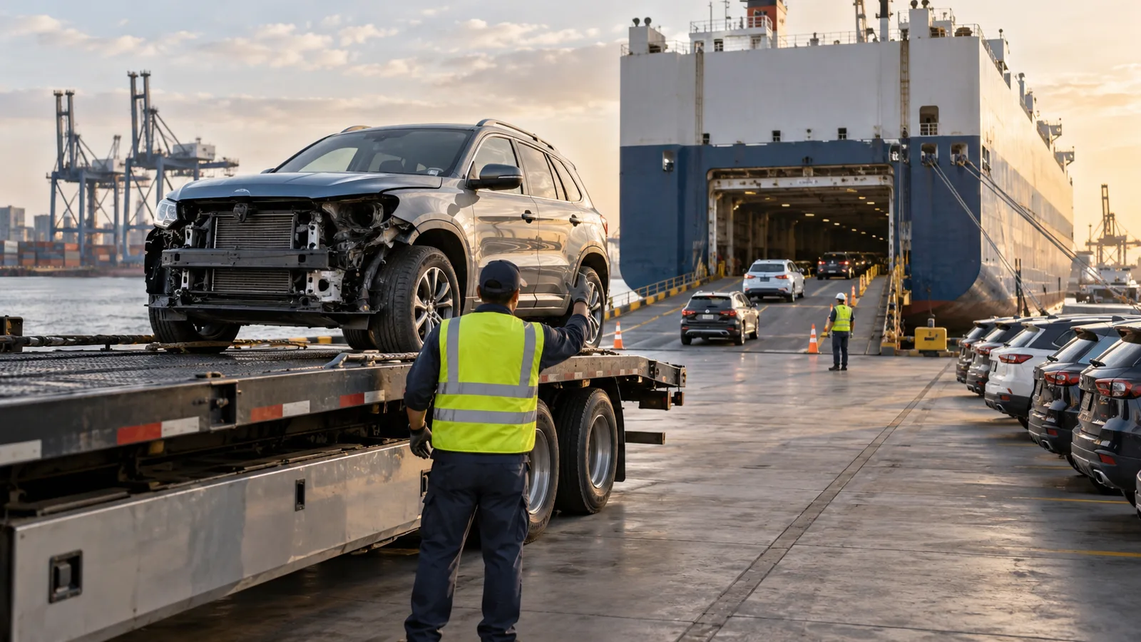 Editorial illustration: IAA / IAAI Vehicle Shipping: Plan the Journey After Purchase