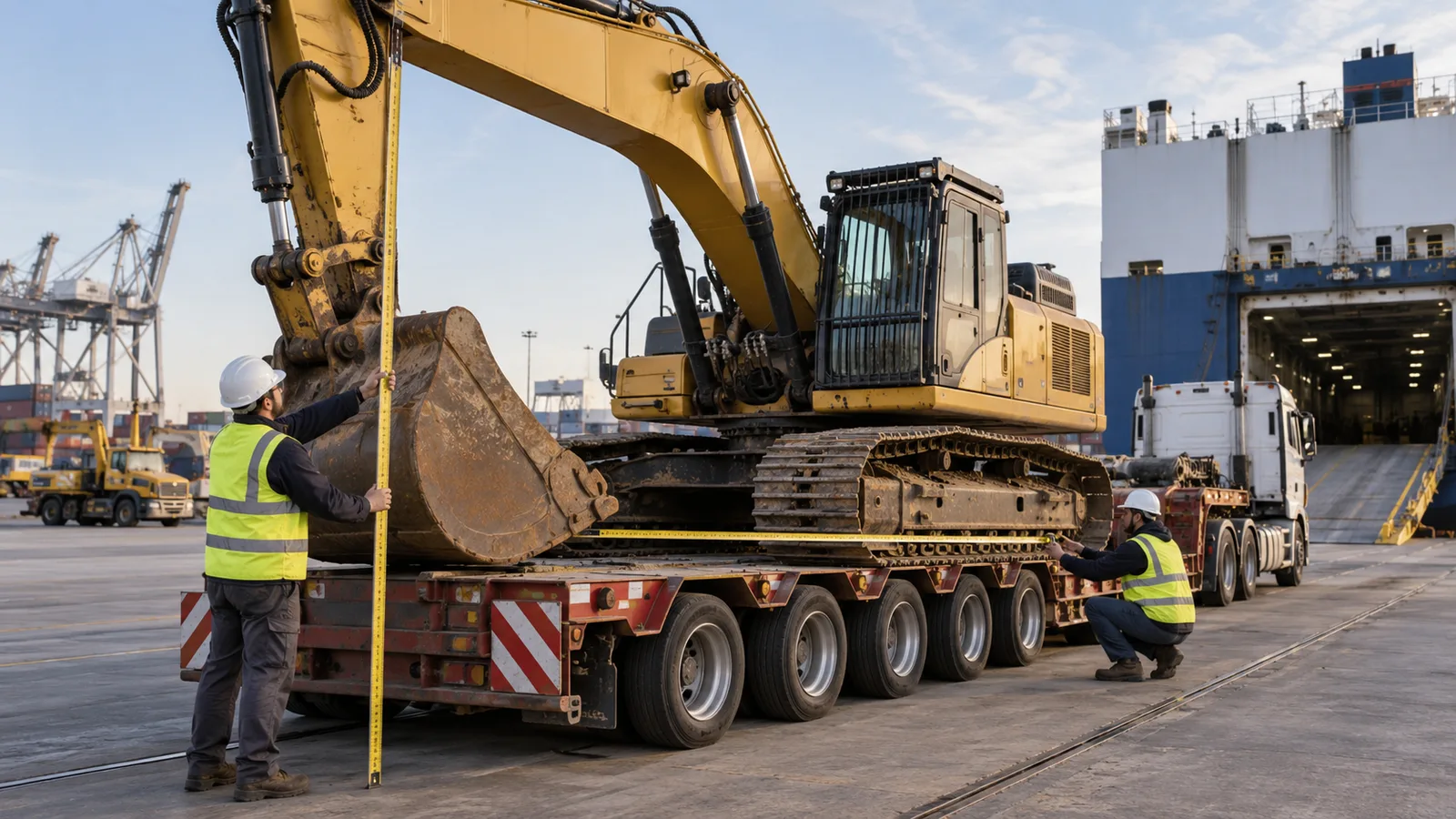 Editorial illustration: Oversized Equipment Shipping: Gather the Measurements Before a Quote