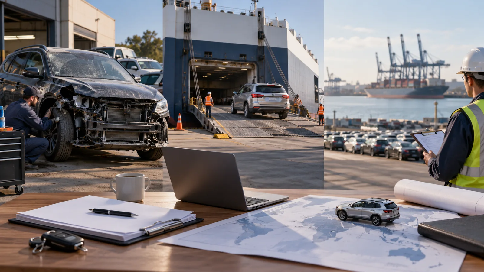 Editorial illustration: Salvage Vehicles for Export: Separate Repair, Transport and Eligibility