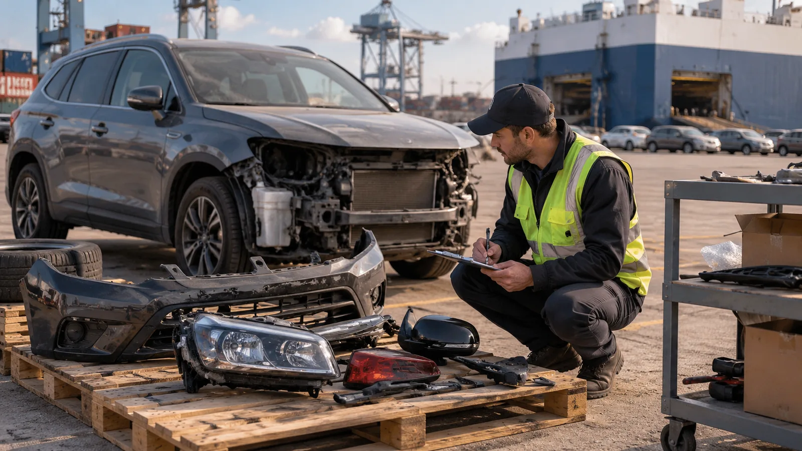 Editorial illustration: Spare Parts with an Auction Vehicle: Request a Separate Cargo Decision