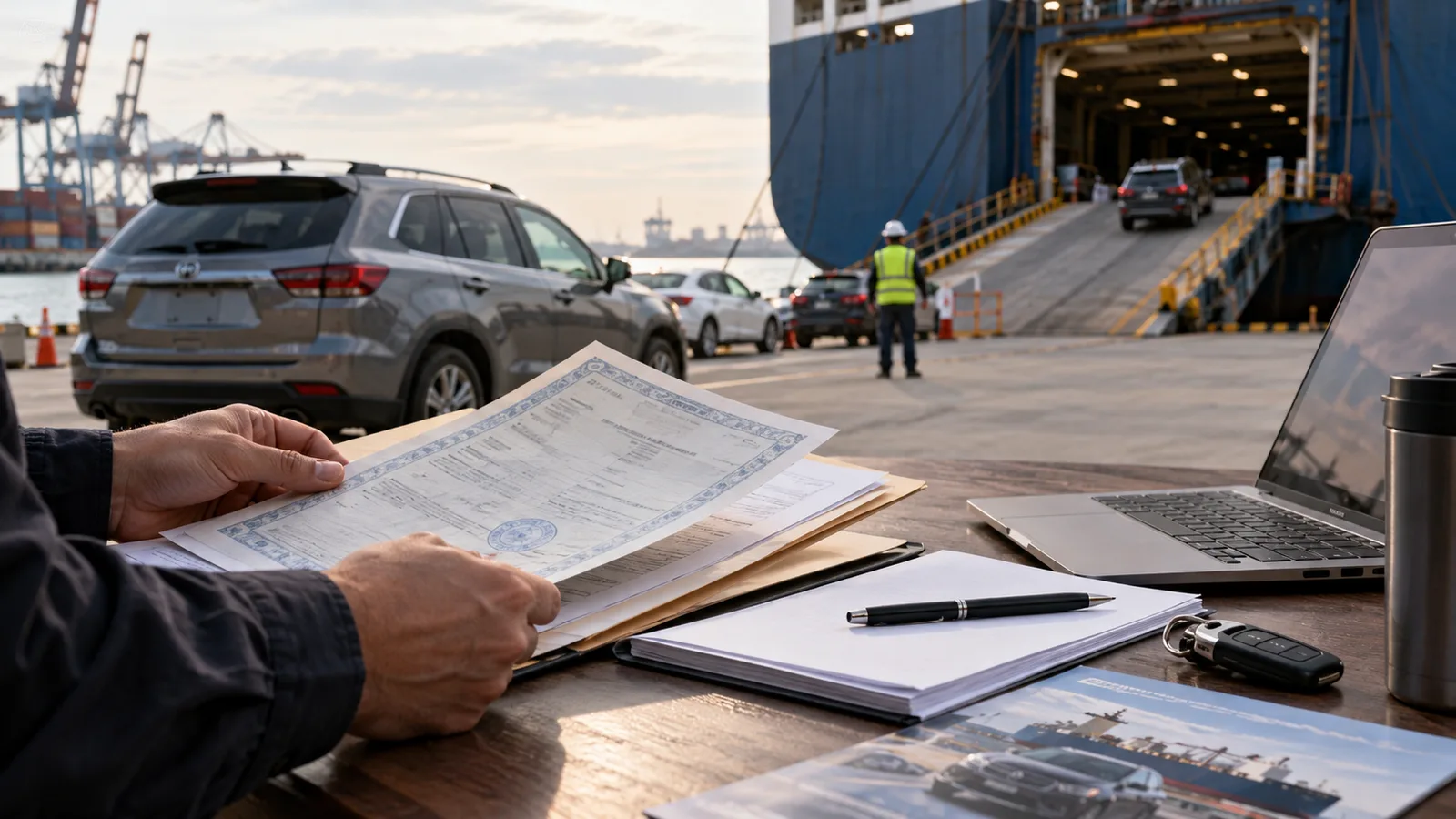 Editorial illustration: Clean, Salvage or Rebuilt Title: Checks Before Export